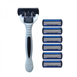 Man&#039;s Shaving Razor Manual Old-fashioned Shaver 6 Layers Razor 1 Razor Holder + 6 Blades