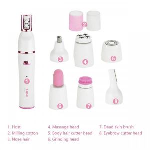 KEMEI KM-2189 7 In 1 Rechargeable Wet Dry Epilator Shaver Nose Hair Trimmer Massager Hair Removal 100-240V