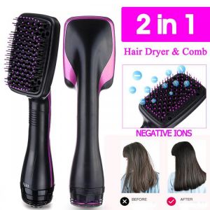 shopping ציוד גילוח והסרת שיער 2 In 1 One Step Hair Dryer Styler Hair Comb Negative Ion Smooth Hair Straightener