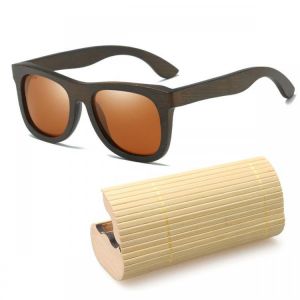 shopping משקפי קריאה Fashion Round Men Women Handmade Bamboo Wooden Sunglasses Box Frame Hard Shell Glasses Case