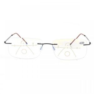 KCASA Rimless Progressive Multifocal Presbyopia Intelligent Best Reading Glasses Resin Lens