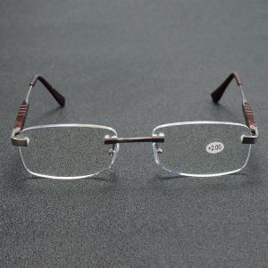 Aluminum-magnesium Alloy Reading Glasses Frameless HD Resin Lenses Presbyopic Glasses