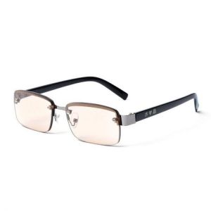 Perforated Half Frame Brown And White Crystal Reading Glasses Comfortable To Wear