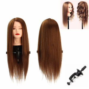 24&#039;&#039; 100% Human Hair Practice Mannequin Head Hairdressing Train Model+Clamp