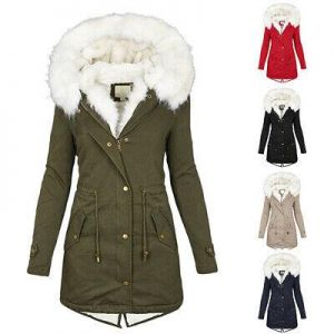 Womens Winter Thick Coat Overcoat Fur Lined Hooded Jacket Parka Outwear HOT CA
