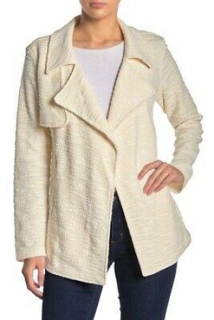 DR2 by Daniel Rainn Open Front Jacket Size Small Ivory White Women Long Sleeve