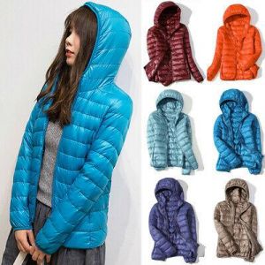 Women Hooded Down Jacket Autumn Winter Warm Coat Puffer Jacket Windproof Parka