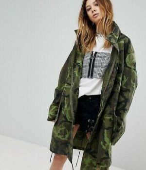 Vintage Czech Army military camo parka jacket coat camouflage Oversized