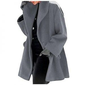 European and American Women's Fashion Plus Size Shawl Collar Woolen Coat Women