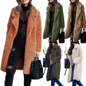 Womens Winter Warm Teddy Bear Coat Hooded Fleece Jacket Ladies Outwear Plus Size