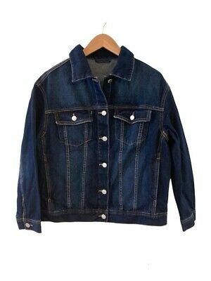 SHEIN Basics Drop Shoulder Denim Trucker Jacket-Dark Wash. Size S