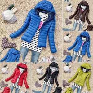 Women Quilted Ultralight Hooded Short Jacket Coat Parka Outwear  Slim Fit XS-XL