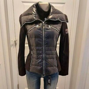 Halifax Traders Black Charcoal Puffer Down Jacket Coat  Womens Size Small
