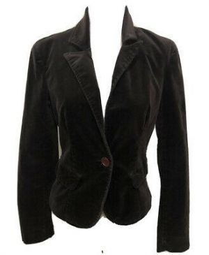 PORTMANS Vintage Velvet Chocolate Lined Jacket. Size 6. GUC