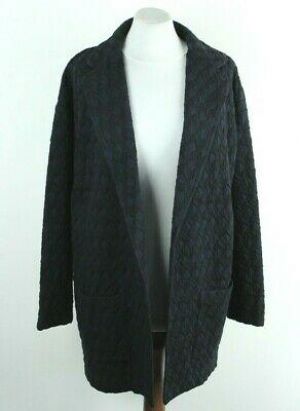 MaxMara NEW Navy Blue Long Sleeve Collared No Closure Women Cardigan Size EU M