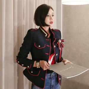Femmes Hussard Parade Costume Veste Drummer Mess Robe Blazer Col Mao