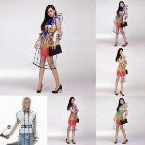 105cm Raincoat Cloak Raincoat Fashion One Size Outdoor PVC Runway Style
