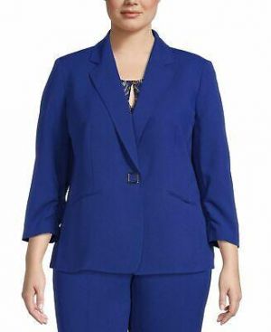 Kasper Womens Jacket Twilight Blue US Size 20W Plus Snap Front Blazer $99 224