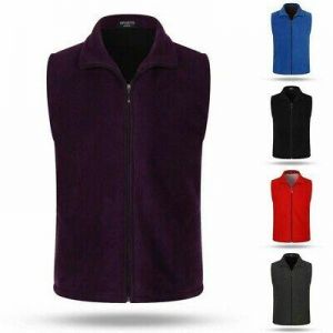 Autunno Inverno Gilet Casual Cerniera Intera Interni Esterni Pile Solido Colore