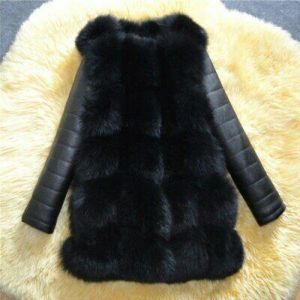 Winter Women Faux Fur Coat Long Sleeve Warm Jacket Outerwear Casual Overcoat