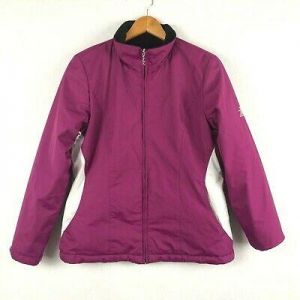 ZeroXposur Women's Size Large Purple White Fuzzy Black Reversible Jacket Zip