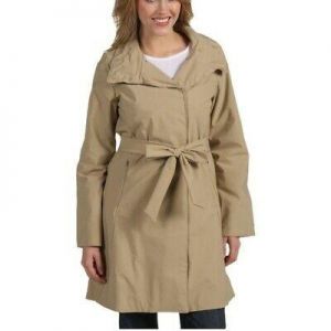 Patagonia Rain Trench Coat Size XL Waterproof Larissa Khaki Beige 2 Layer Tie
