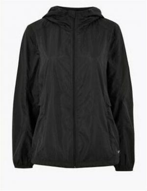 New Marks and Spencer Active womens windbreaker jacket Size 10 color black