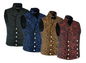 Men's Brocade Double-Breasted Vest Waistcoat Gothic Aristocrat Steampunk