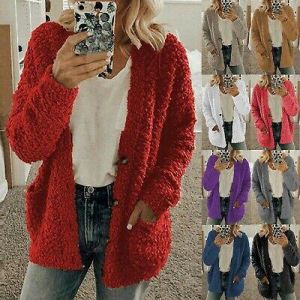 Fleece Women Warm Coat Outwear Jacket Plus Size Long Sleeve Overcoat Top Fashion
