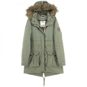 TOMMY HILFIGER Green Hooded Denim Parka Jacket Coat Size M