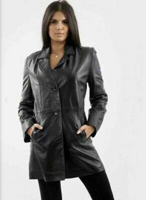 Donna Giacca IN Vera Pelle Vintage Classico 3/4 Donna Pelle Giacca Cappotto