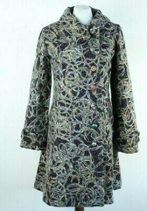 Desigual BNWT 199 Multicolor con Cuello con Botones Mujer Abrigo Talla 42 Eu L