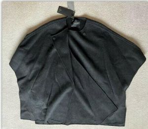 Massimo Dutti Part Wool Dark Grey cape Sz M BNWTS
