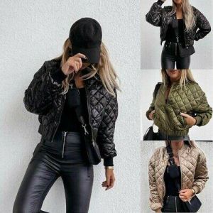 Baseball Manteau Extérieur Manteau Parka Polyester Court Haut Femme