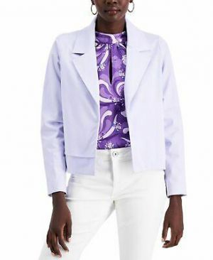Alfani Women's Jacket Purple US Size Medium M Notched Collar Open-Front $99 #015