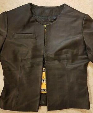 Ladies Black REAL LEATHER Jacket Blazer Top Formal Casual Jacket CLEARANCE STOCK