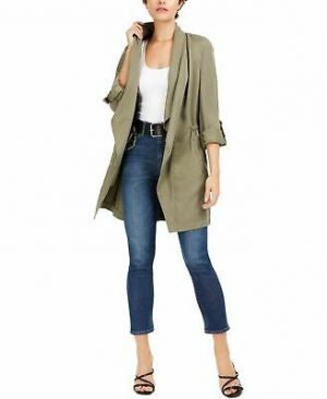 BAR III Women's Jacket Olive Green US Size Medium M Roll Sleeve Anorak $89 #125