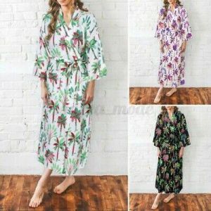 Femmes Robe de Nuit Neuf Floral Vintage Kimono Chambre Grande Taille Peignoir