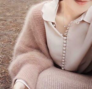 Womens Cashmere Mink Fur Cardigan CoatS Mid Long Casual Knitted SweaterS Jackets