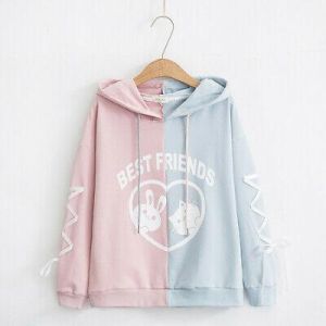 Cute Sweet Style Embroidery Printing Fashion Cartoons Hooded Jacket Women's Top