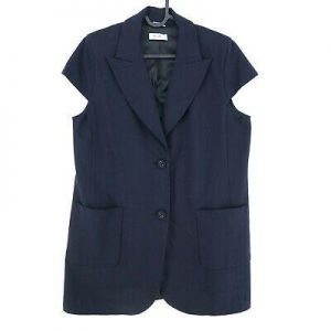 Persona Blu Navy Lungo Gilet Taglia Eu 38 UK 10 USA 8