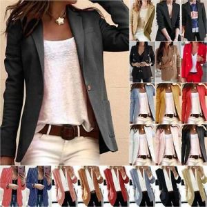 Damen Blazer Anzugjacke Cabanjacke Bürodame Jacken Mantel Office Outwear Mode