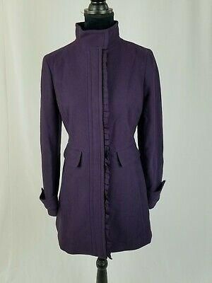 Banana Republic Donna P/S Plum Misto Lana Zip Cappotto Increspatura Anteriore
