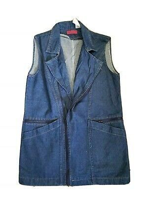 Carol's Denims Women's Size S Denim Jean Vest Double Breasted Zip #BBN