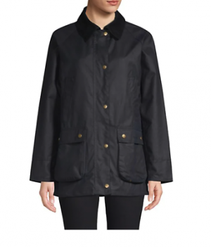 BARBOUR ACORN Women's Waxed Cotton Jacket in Navy MSRP $375 ICONIC STYLE
