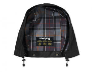 BARBOUR CLASSIC Wax Cotton Removable  HOOD in Black