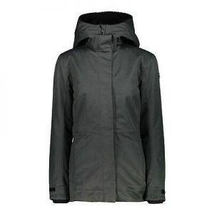 CMP Outdoorjacke jacke WOMAN MID JACKET FIX HOOD dunkelgrün winddicht