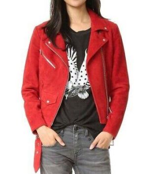 Klassisch Damen Echt Lammleder 100% Wildleder Jacke Biker Designer - Su18