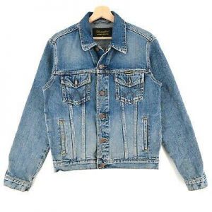Wrangler Damen Vintage Blau Denim Western Jacke Größe XL