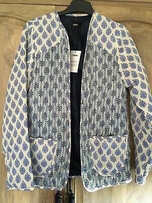 Asos blue padded jacket new with tags size 4